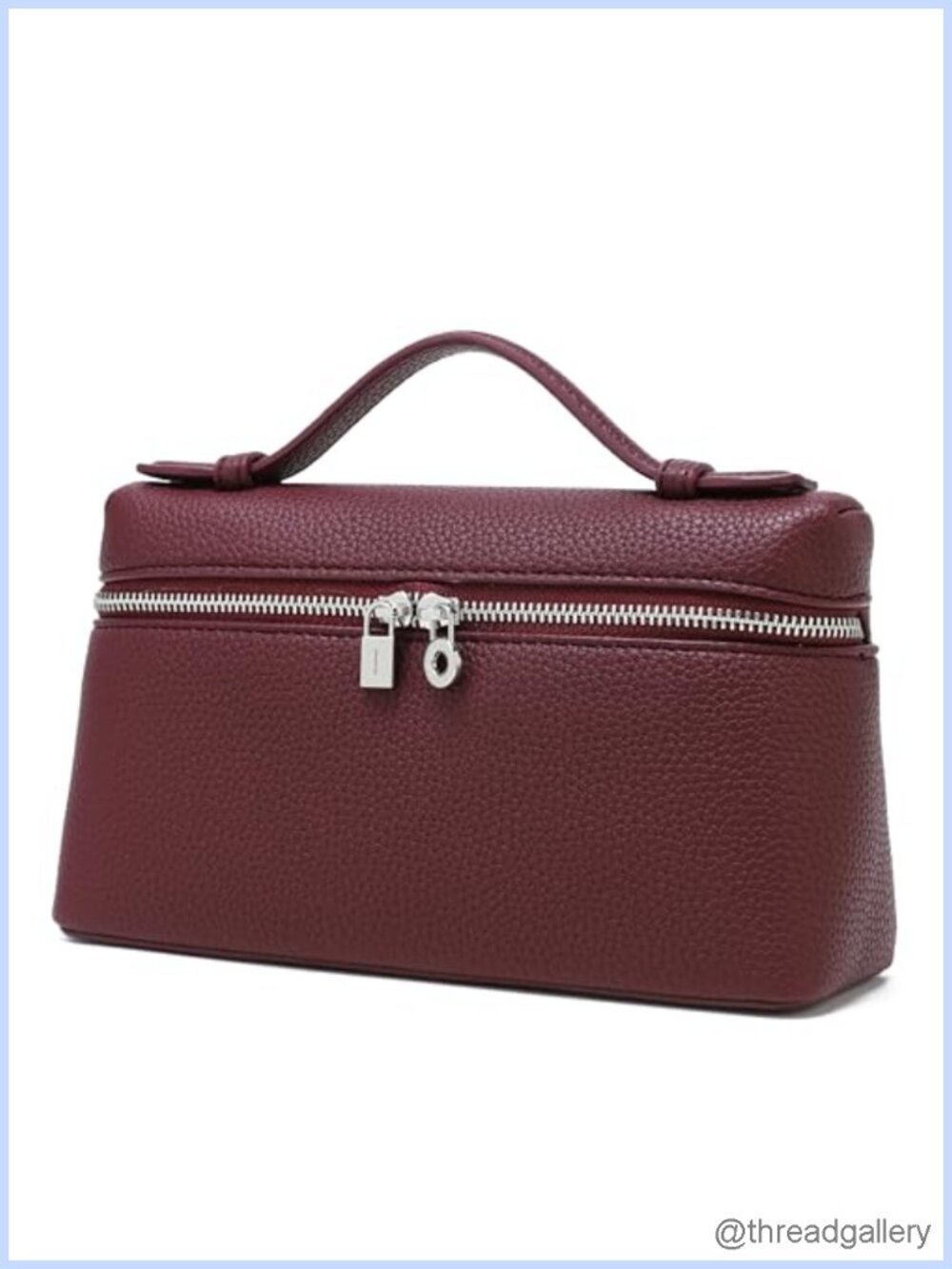 Small Crossbody Bag Synthetic Grained Leather Top Handle Pouch Purse